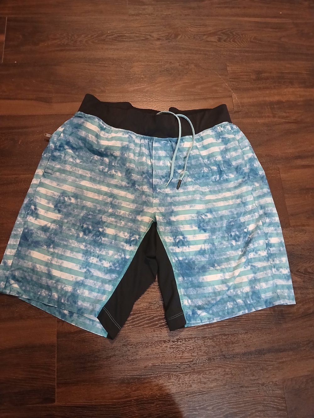 lululemon athletica Blue and White Striped Swim Hybrids